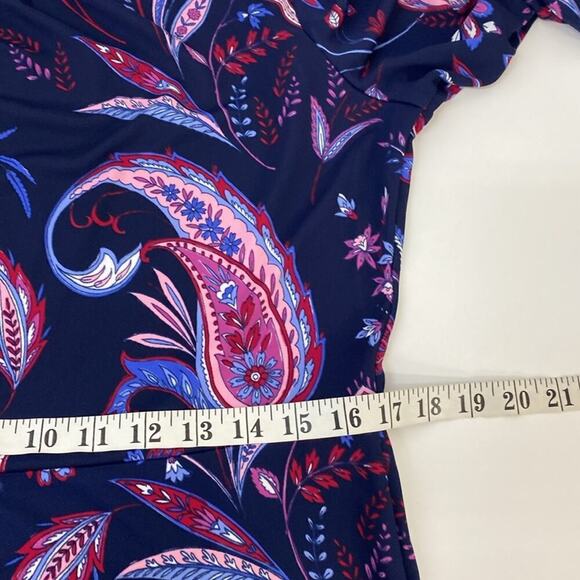 Talbots Jersey Knit Paisley Dress 14 Fit & Flare - Picture 9 of 12